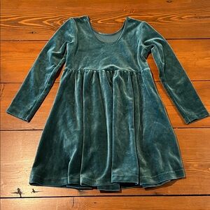 Girls Size 5 - Hannah Anderson - Long Sleeve Green Velvet Velour Holiday Dress